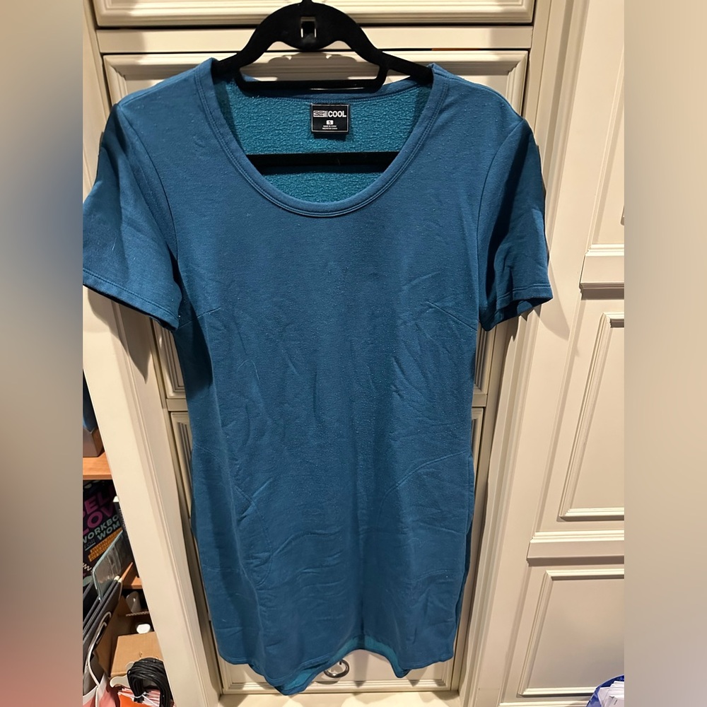 32 Degree Cool Blue Short Sleeve Dress Small